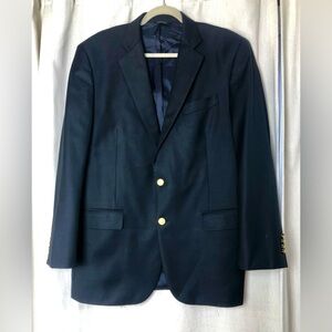 BROOKS BROTHERS Madison Saxxon Wool Blazer 43R Navy Blue 2 Button Single Breast